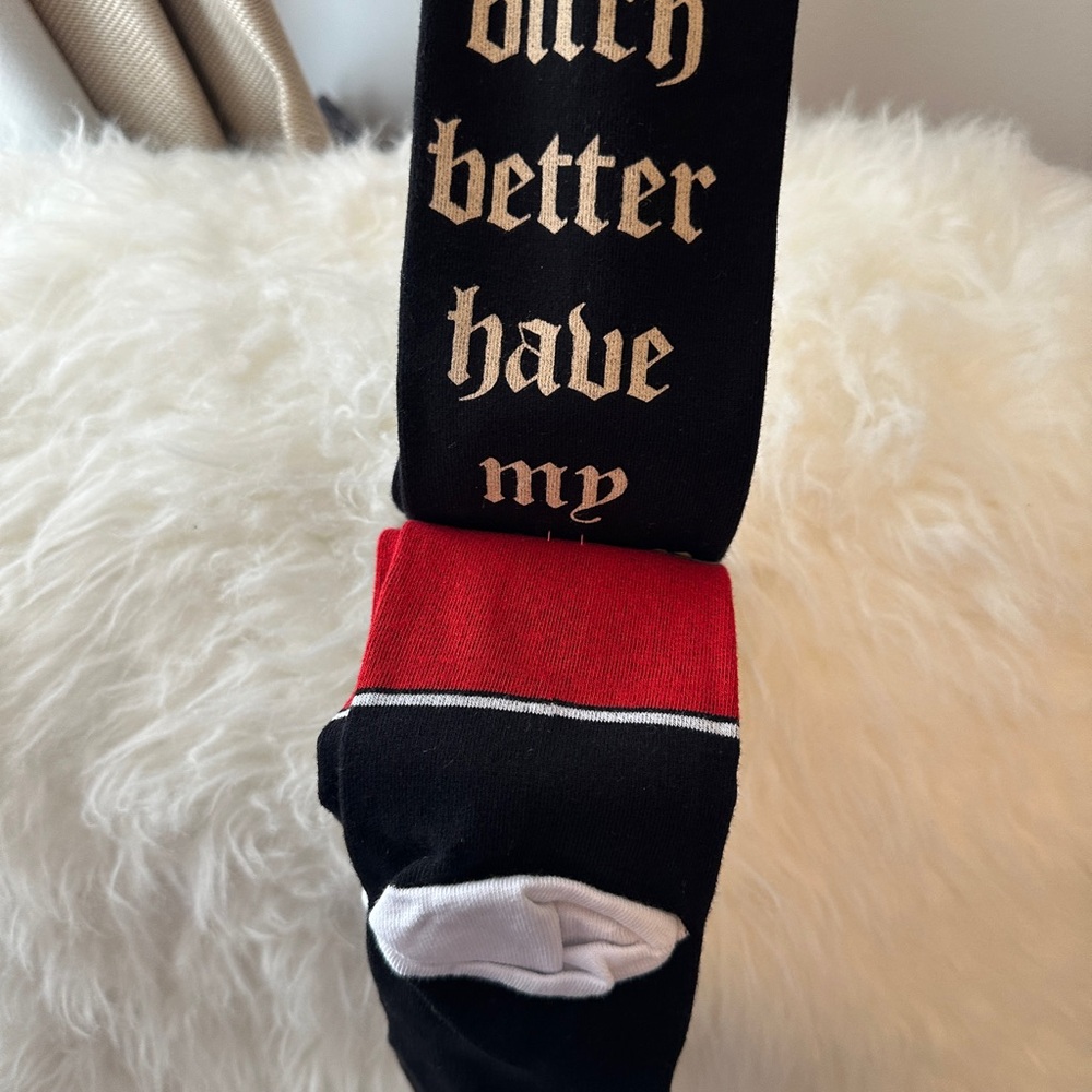 Fenty Beauty Black and Red Tall Socks